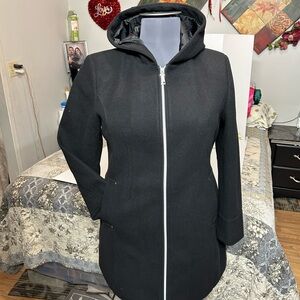 Vince Camuto Black Hooded Ski Jacket